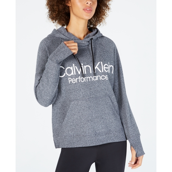 Calvin Klein Womens Performance Logo Fleece Hoodie Size X-Small - Picture 2 of 2